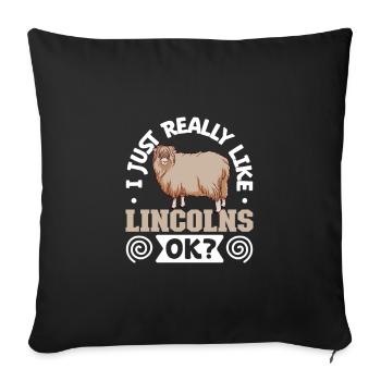 J’adore mes moutons Lincoln - Housse de coussin décorative 45 x 45 cm - noir - Devant