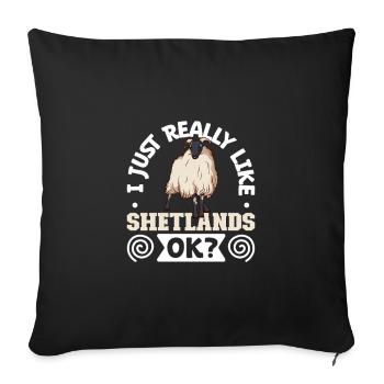 I love my Shetland sheep - Sofa pillowcase 17,3'' x 17,3'' (45 x 45 cm) - black - Front