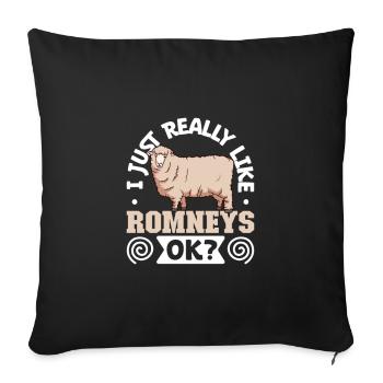 I love my Romney sheep - Sofa pillowcase 17,3'' x 17,3'' (45 x 45 cm) - black - Front