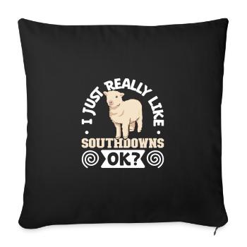 I love my Southdown sheep - Sofa pillowcase 17,3'' x 17,3'' (45 x 45 cm) - black - Front