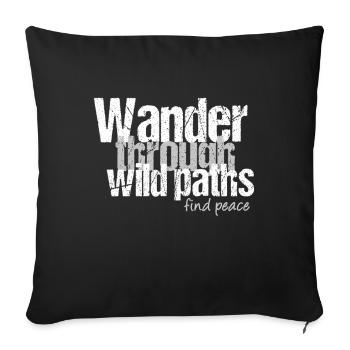 Hike through wild trails - Sofa pillowcase 17,3'' x 17,3'' (45 x 45 cm) - black - Front
