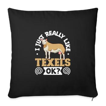 I love my Texel sheep - Sofa pillowcase 17,3'' x 17,3'' (45 x 45 cm) - black - Front
