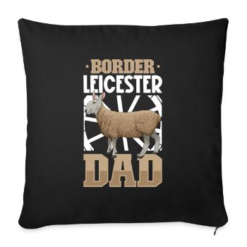 Border Leicester Papa - Sofa pillowcase 17,3'' x 17,3'' (45 x 45 cm) - black - Front