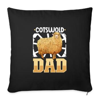 Cotswold-Schaf Papa - Sofakissenbezug 45 x 45 cm - Schwarz - Vorne