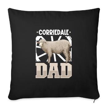 Corriedale Domestic Sheep Dad - Sofa pillowcase 17,3'' x 17,3'' (45 x 45 cm) - black - Front