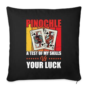 Funny Pinochle Card Player Gift - Sofa pillowcase 17,3'' x 17,3'' (45 x 45 cm) - black - Front