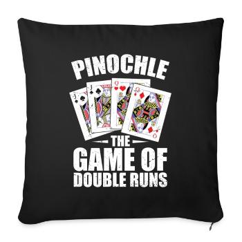 Pinochle Game Of Double Runs Binokelspielen - Sofa pillowcase 17,3'' x 17,3'' (45 x 45 cm) - black - Front