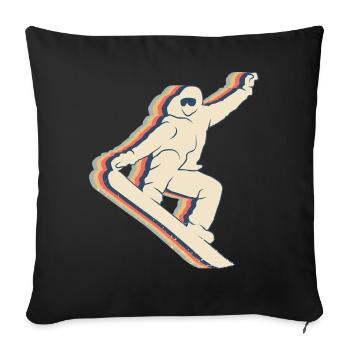 Snowboarding Snowboard Snowboarder Retro Line Art - Sofa pillowcase 17,3'' x 17,3'' (45 x 45 cm) - black - Front
