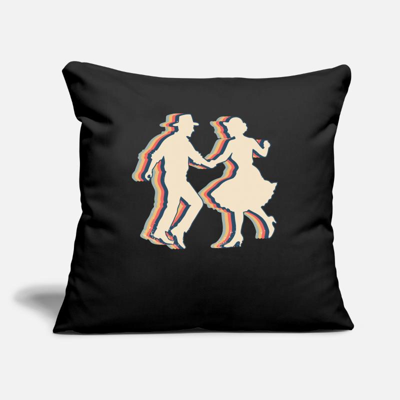 Square Dance Dancing Retro Line Art Sofa pillowcase 17,3'' x 17,3'' (45 x 45 cm)