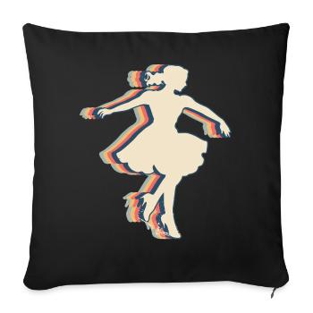 Sock Hop Player Team Trainer Trainer Retro - Sofa pillowcase 17,3'' x 17,3'' (45 x 45 cm) - black - Front