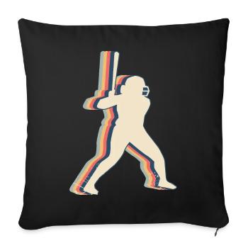 Joueur de Softball Équipe Entraîneur Entraîneur Rétro - Housse de coussin décorative 45 x 45 cm - noir - Devant