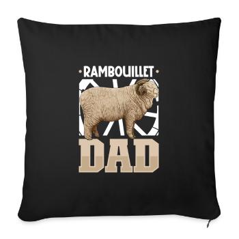 Rambouillet-Schaf Papa - Sofakissenbezug 45 x 45 cm - Schwarz - Vorne