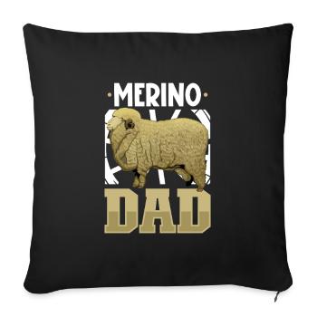 Merinoschaf Papa - Sofakissenbezug 45 x 45 cm - Schwarz - Vorne