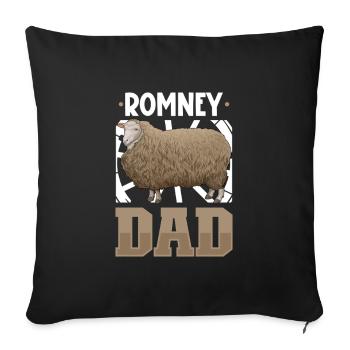 Romney-Schaf Papa - Sofakissenbezug 45 x 45 cm - Schwarz - Vorne