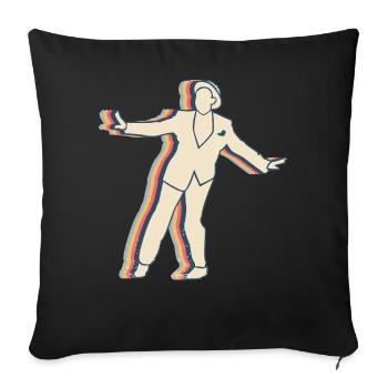 Tap Dance Dancing Swing Dancer Retro Line Art - Sofa pillowcase 17,3'' x 17,3'' (45 x 45 cm) - black - Front