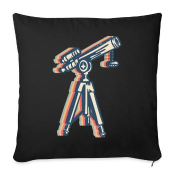 telescope astronomy solar system astronomers retro - Sofa pillowcase 17,3'' x 17,3'' (45 x 45 cm) - black - Front