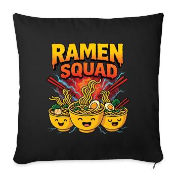 Ramen - Sofa pillowcase 17,3'' x 17,3'' (45 x 45 cm) - black - Front