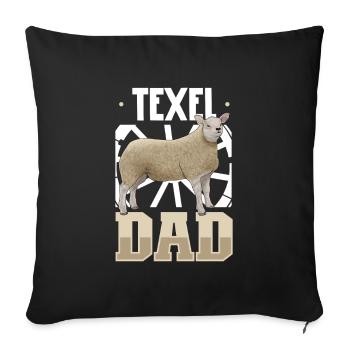 Papa mouton Texel - Housse de coussin décorative 45 x 45 cm - noir - Devant