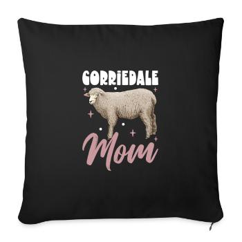 Corriedale Domestic Sheep Mom - Sofa pillowcase 17,3'' x 17,3'' (45 x 45 cm) - black - Front