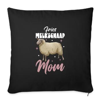 East Frisian Dairy Sheep Mama - Sofa pillowcase 17,3'' x 17,3'' (45 x 45 cm) - black - Front
