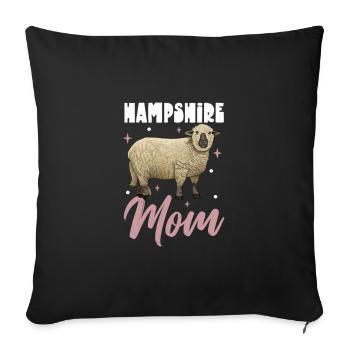 Maman mouton Hampshire - Housse de coussin décorative 45 x 45 cm - noir - Devant