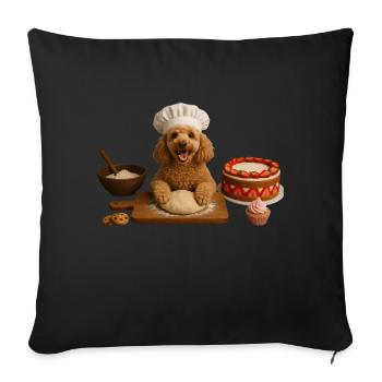 Poodle Baking Cake Cookies - Sofa pillowcase 17,3'' x 17,3'' (45 x 45 cm) - black - Front
