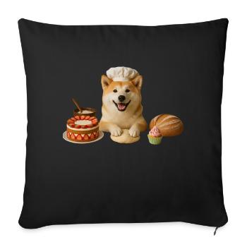 Akita Baking Cake Cookies - Sofa pillowcase 17,3'' x 17,3'' (45 x 45 cm) - black - Front