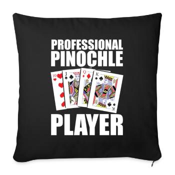 Professional Pinochle Player Tournament Card Game - Sofa pillowcase 17,3'' x 17,3'' (45 x 45 cm) - black - Front
