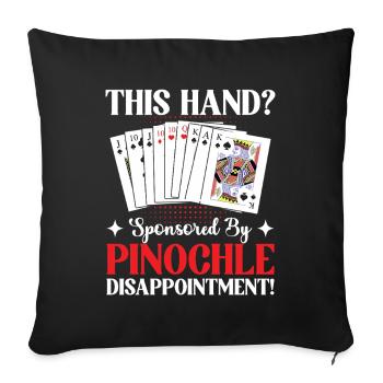 Pinochle Champion Present Perfect Game Night - Sofa pillowcase 17,3'' x 17,3'' (45 x 45 cm) - black - Front