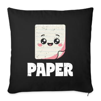 Scissors Stone Paper Group School Game Paper Figurine - Sofa pillowcase 17,3'' x 17,3'' (45 x 45 cm) - black - Front