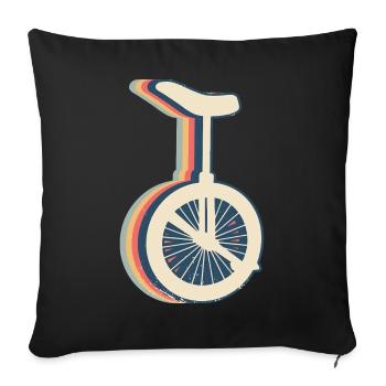Unicycling Unicycle Retro Line Art - Sofa pillowcase 17,3'' x 17,3'' (45 x 45 cm) - black - Front