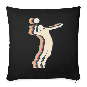 Volleyball Player Team Coach Retro Line - Sofa pillowcase 17,3'' x 17,3'' (45 x 45 cm) - black - Front