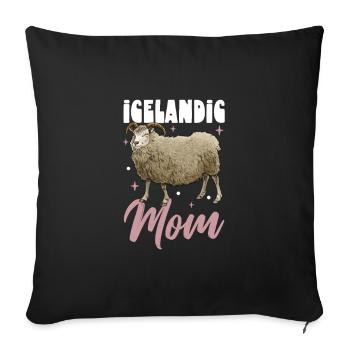Maman mouton islandaise - Housse de coussin décorative 45 x 45 cm - noir - Devant