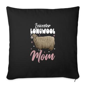 Leicester long-wool sheep Mama - Sofa pillowcase 17,3'' x 17,3'' (45 x 45 cm) - black - Front