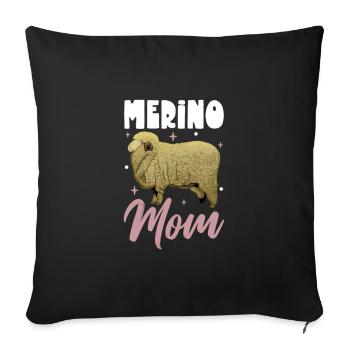 Merinoschaf Mama - Sofakissenbezug 45 x 45 cm - Schwarz - Vorne