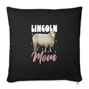 Lincoln Sheep Mom - Sofa pillowcase 17,3'' x 17,3'' (45 x 45 cm) - black - Front