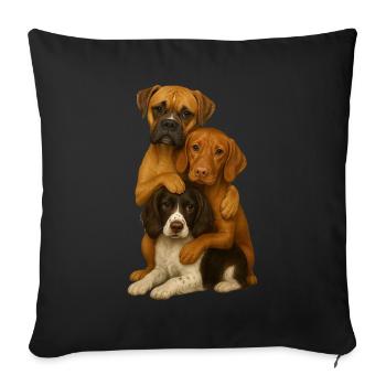 Dog Dogs Cute Dogs - Sofa pillowcase 17,3'' x 17,3'' (45 x 45 cm) - black - Front