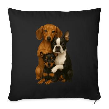 Dog Dogs Cute Dogs - Sofa pillowcase 17,3'' x 17,3'' (45 x 45 cm) - black - Front