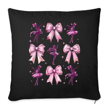 Coquette Bow Baton Twirling Twirler Girl Mom - Sofa pillowcase 17,3'' x 17,3'' (45 x 45 cm) - black - Front
