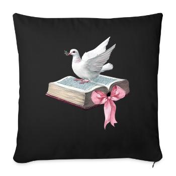 Kokette Bogen Bibel Christliche Religiöse Taube - Sofakissenbezug 45 x 45 cm - Schwarz - Vorne