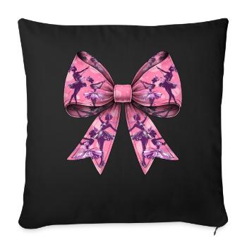 Coquette Bow Baton Twirling Twirler Pattern Girl - Housse de coussin décorative 45 x 45 cm - noir - Devant