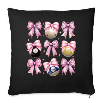 Coquette Bow Billard Billardkugeln Mädchen Mama - Sofakissenbezug 45 x 45 cm - Schwarz - Vorne