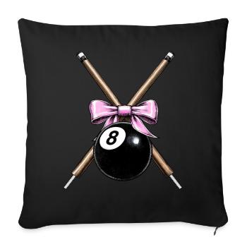 Coquette Bow Billard Pool Ball Queue Mädchen Mom - Sofakissenbezug 45 x 45 cm - Schwarz - Vorne