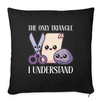 Scissors Stone Paper Game School University - Sofa pillowcase 17,3'' x 17,3'' (45 x 45 cm) - black - Front