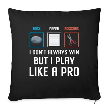 Scissors Stone Paper Professional Winner - Sofa pillowcase 17,3'' x 17,3'' (45 x 45 cm) - black - Front