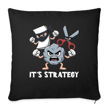 Scissors Stone Paper Kawaii - It's Strategy - Sofa pillowcase 17,3'' x 17,3'' (45 x 45 cm) - black - Front