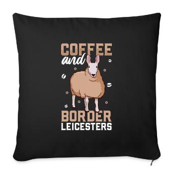 Coffee and Border Leicester - Sofa pillowcase 17,3'' x 17,3'' (45 x 45 cm) - black - Front