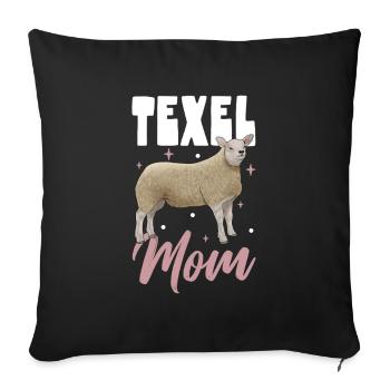 Maman mouton Texel - Housse de coussin décorative 45 x 45 cm - noir - Devant