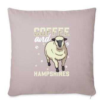 Coffee and Hampshire sheep - Sofa pillowcase 17,3'' x 17,3'' (45 x 45 cm) - light taupe - Front