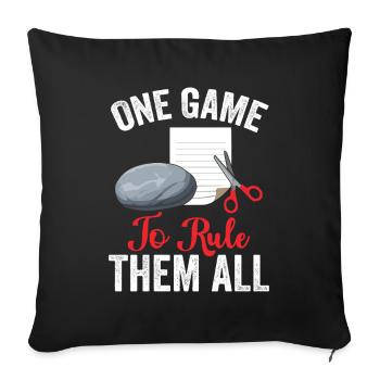 Rock Paper Scissors - One Game To Rule Them All - Sofa pillowcase 17,3'' x 17,3'' (45 x 45 cm) - black - Front